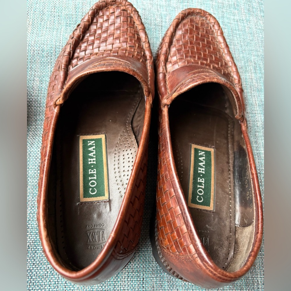 Cole Haan VINTAGE Woven Leather Classic Penny Loafers Slip-on Style Size 7.5 - Picture 8 of 11